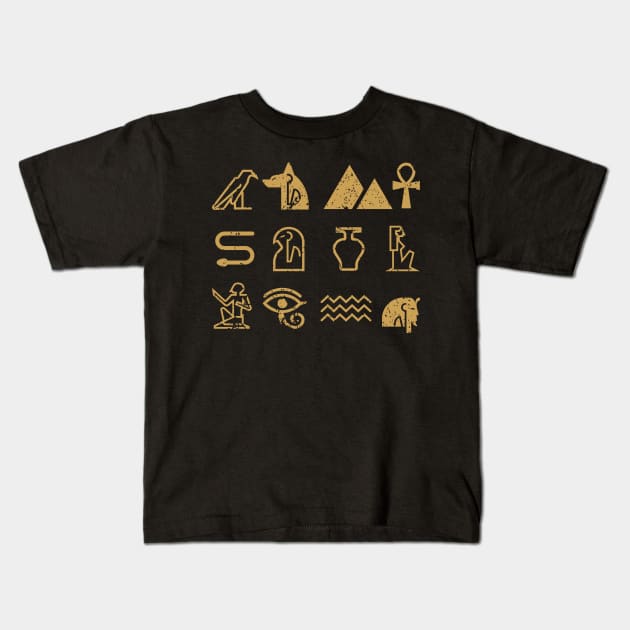 Egyptian Pattern Kids T-Shirt by Mandra